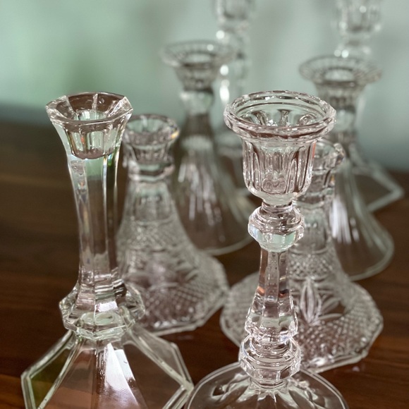 French Crystal Candlesticks,Glass Candleholders, Instant Collection,Gift for Her - Picture 11 of 11